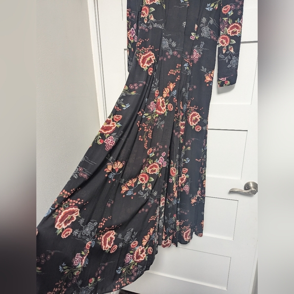 Zara Black Multicolor Floral Boho Maxi Dress - Picture 11 of 12